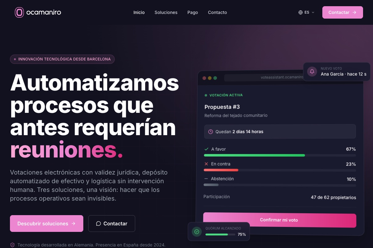Ocamaniro: voting and management platform for residents associations